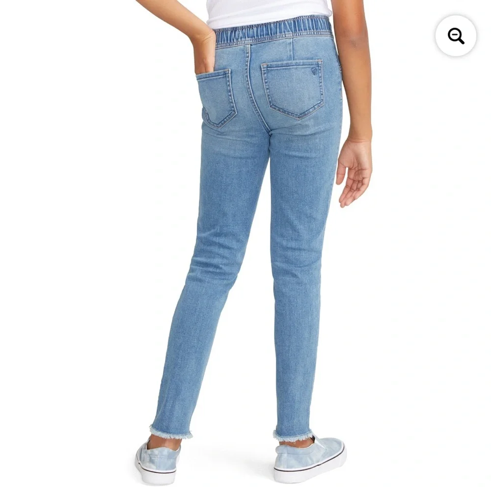 Justice Girls Denim Jeans Elastic Waist-Size 12 Distressed New W/ Tags!